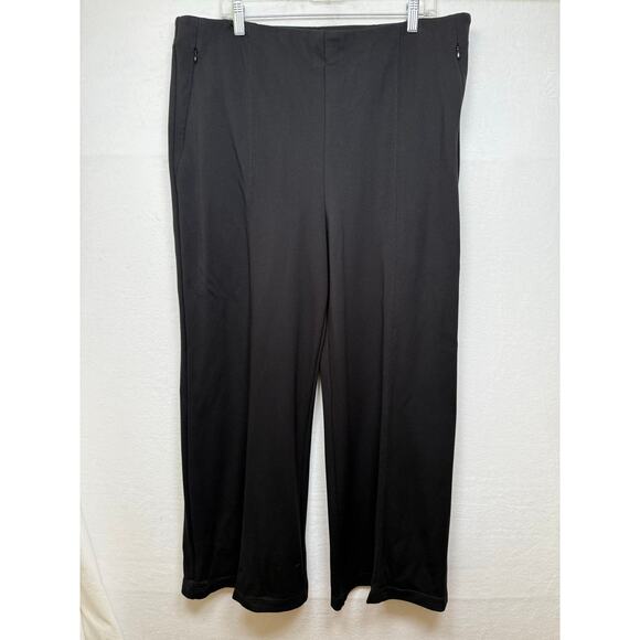 Loft Black Ponte Wide Leg Pants, Size XL - Picture 1 of 5
